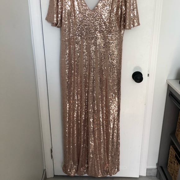Gold Sequin Jumpsuit - Picture 1 of 3